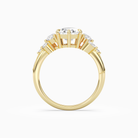 Pear Composite Three Stone Ring in 14K Yellow Gold side profile