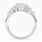 Pear Composite Three Stone Ring in 18K White Gold side profile