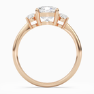 Cushion Classic Round Three Stone Large Sides in 14K Rose Gold side profile