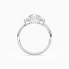 Cushion Classic Round Three Stone Large Sides in 14K White Gold side profile