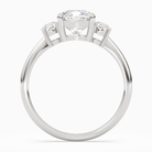 Cushion Classic Round Three Stone Large Sides in Platinum side profile