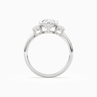 Heart Classic Round Three Stone Large Sides in 18K White Gold side profile