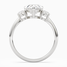 Heart Classic Round Three Stone Large Sides in 18K White Gold side profile