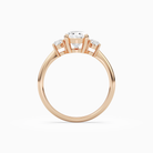 Pear Classic Round Three Stone Large Sides in 14K Rose Gold side profile