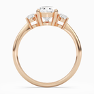 Pear Classic Round Three Stone Large Sides in 14K Rose Gold side profile