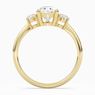Pear Classic Round Three Stone Large Sides in 14K Yellow Gold side profile