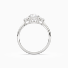 Pear Classic Round Three Stone Large Sides in 18K White Gold side profile