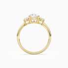 Pear Classic Round Three Stone Large Sides in 18K Yellow Gold side profile
