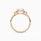 Round Classic Round Three Stone Large Sides in 14K Rose Gold side profile
