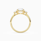 Round Classic Round Three Stone Large Sides in 18K Yellow Gold side profile