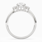 Oval Classic Round Three Stone Small Sides in 18K White Gold side profile