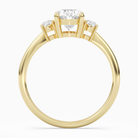 Oval Classic Round Three Stone Small Sides in 18K Yellow Gold side profile