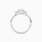 Oval Classic Round Three Stone Small Sides in Platinum side profile