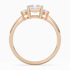 Radiant Classic Round Three Stone Small Sides in 14K Rose Gold side profile
