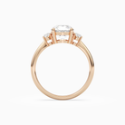 Round Classic Round Three Stone Small Sides in 14K Rose Gold side profile