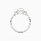 Round Classic Round Three Stone Small Sides in 14K White Gold side profile