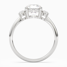 Round Classic Round Three Stone Small Sides in 14K White Gold side profile