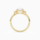 Round Classic Round Three Stone Small Sides in 14K Yellow Gold side profile