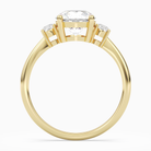 Round Classic Round Three Stone Small Sides in 18K Yellow Gold side profile