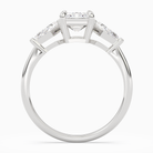 Emerald Kite Side Three Stone Large Sides in Platinum side profile