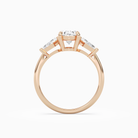 Oval Kite Side Three Stone Large Sides in 14K Rose Gold side profile