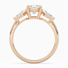 Oval Kite Side Three Stone Large Sides in 14K Rose Gold side profile