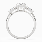 Oval Kite Side Three Stone Large Sides in 14K White Gold side profile