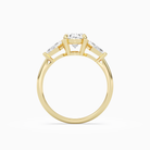 Oval Kite Side Three Stone Large Sides in 14K Yellow Gold side profile