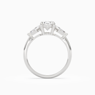 Oval Kite Side Three Stone Large Sides in Platinum side profile