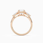 Pear Kite Side Three Stone Large Sides in 14K Rose Gold side profile