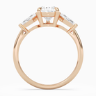 Pear Kite Side Three Stone Large Sides in 14K Rose Gold side profile