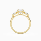 Pear Kite Side Three Stone Large Sides in 14K Yellow Gold side profile