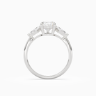 Pear Kite Side Three Stone Large Sides in Platinum side profile