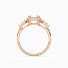 Round Kite Side Three Stone Large Sides in 14K Rose Gold side profile