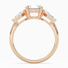 Round Kite Side Three Stone Large Sides in 14K Rose Gold side profile