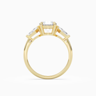 Round Kite Side Three Stone Large Sides in 14K Yellow Gold side profile