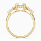 Round Kite Side Three Stone Large Sides in 14K Yellow Gold side profile