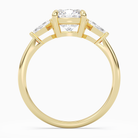 Cushion Kite Side Three Stone Small Sides in 14K Yellow Gold side profile
