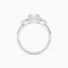 Cushion Kite Side Three Stone Small Sides in 18K White Gold side profile