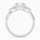 Cushion Kite Side Three Stone Small Sides in 18K White Gold side profile