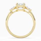 Emerald Kite Side Three Stone Small Sides in 14K Yellow Gold side profile