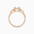 Round Kite Side Three Stone Small Sides in 14K Rose Gold side profile