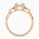 Round Kite Side Three Stone Small Sides in 14K Rose Gold side profile