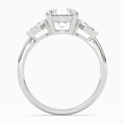 Round Kite Side Three Stone Small Sides in 18K White Gold side profile