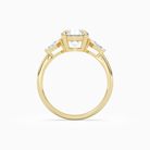 Round Kite Side Three Stone Small Sides in 18K Yellow Gold side profile
