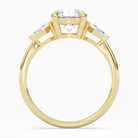Round Kite Side Three Stone Small Sides in 18K Yellow Gold side profile