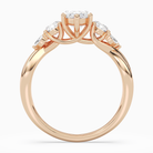Marquise Willow Composite Three Stone in 14K Rose Gold side profile