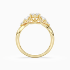 Marquise Willow Composite Three Stone in 14K Yellow Gold side profile