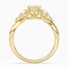 Marquise Willow Composite Three Stone in 18K Yellow Gold side profile