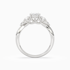 Marquise Willow Composite Three Stone in Platinum side profile